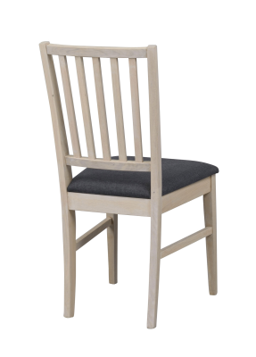 Filippa stol vitpigmenterad ek/grått tyg#6