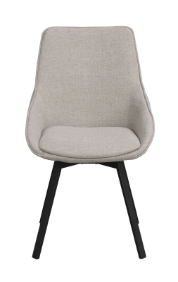 Alison stol beige tyg/svarta metallben snurr