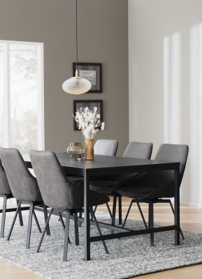 Alison stol mörkgrå microfiber/svarta metallben snurr#2