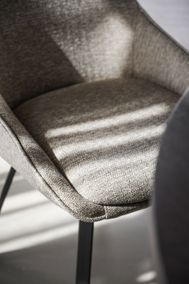 Alison stol mörkbeige tyg/svarta metallben snurr#4