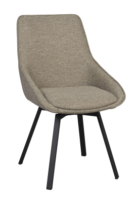 Alison stol mörkbeige tyg/svarta metallben snurr#6