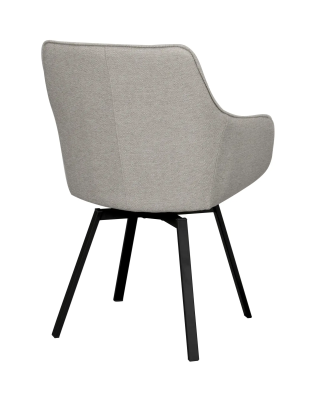 Alison karmstol beige tyg/svarta metallben snurr#6