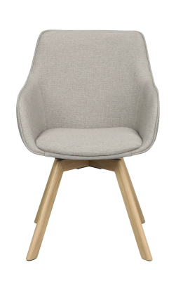 Alison karmstol beige tyg/ekben snurr