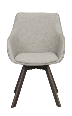 Alison karmstol beige tyg/bruna ekben snurr