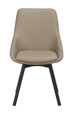 Alison stol beige läder/svarta metallben snurr