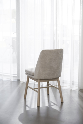 Amesbury stol ljusbeige tyg/vitpigmenterade ekben#6