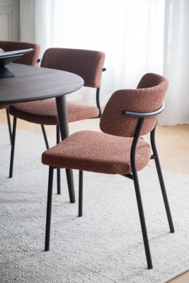 Herbster stol rött tyg/svarta metallben#7
