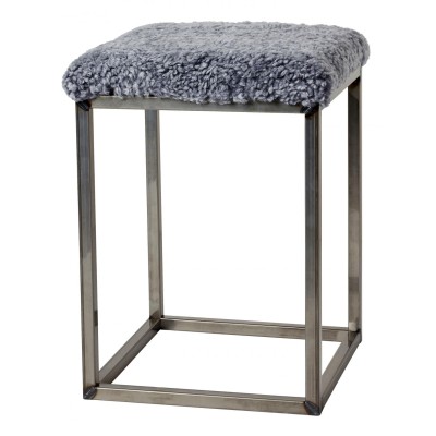 Palle 35 Curly fårskinn charcoal silvergrå/stål