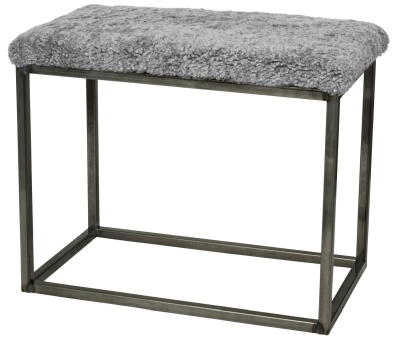 Palle 60 Curly fårskinn charcoal silvergrå/stål