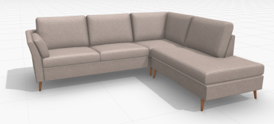 London High soffa W5-F-D-Z tyg Mito 227/14 medium brown/rökt ek