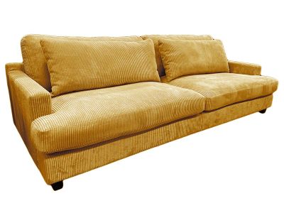 Baltimore XL soffa 3,5-sits tyg Manchester mustard, vitpigmenterad ek