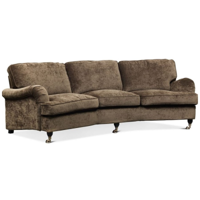 London soffa 3-sits svängd C2 tyg Eros earth/ek mässing