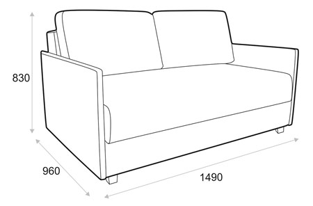 Smarty 140 bäddsoffa tyg Elba bronze/ek