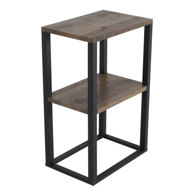 Rise sängbord teak-look/svart