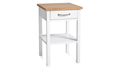 Emmaboda sängbord lågt vit/oljad ek