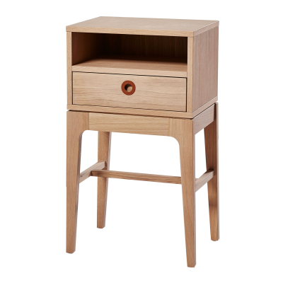 Höllviken sängbord höga ben vitpigmenterad ek