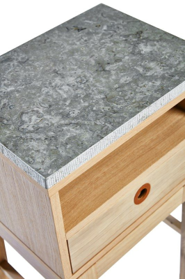 Höllviken sängbord höga ben vitpigmenterad ek#2