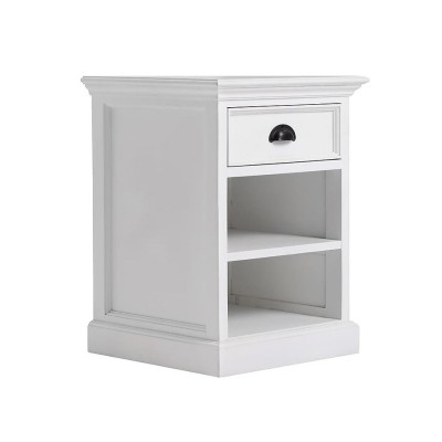 Halifax sängbord med hyllplan vit#1