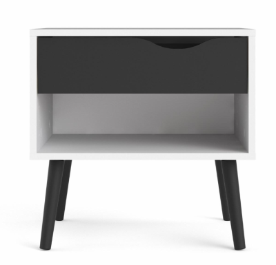 Oslo sängbord vit/svart