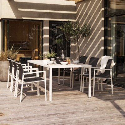 Belfort matbord 200x100 cm vit alu#3