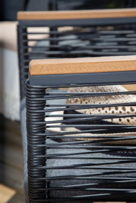 Dallas utegrupp 2+1+1+bord svart stål/rep#5