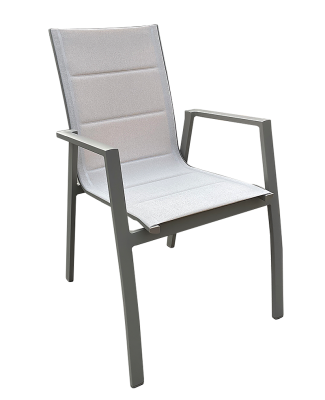 Dallas karmstol khaki/beige textilene