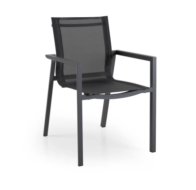 Delia karmstol antracit/svart textilene