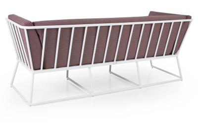 Vence 3-sitssoffa vit med rosa dyna#2