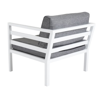 Weldon fåtölj vit/grå allvädersdyna#2