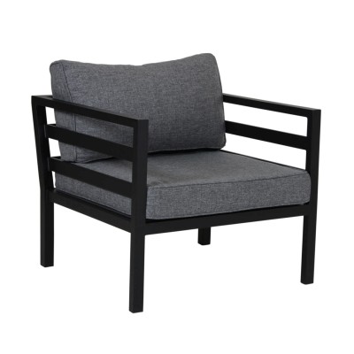 Weldon fåtölj svart/grå allvädersdyna