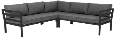 Weldon hörnsoffa 2H2 svart/grå allvädersdyna#1