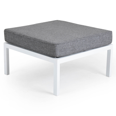 Weldon fotpall vit/grå allvädersdyna