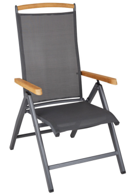 Andy positionsstol antracit/antracit, teak