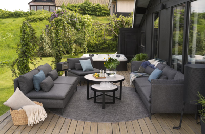 Callisto hörnsoffa 2H2 allvädersdynor grå#6