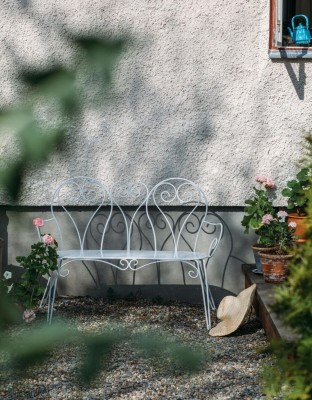 Odessa soffa 2-sits vit stål/grå dyna#2