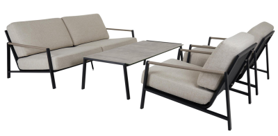 Lyra fåtölj svart med dyna sand#7