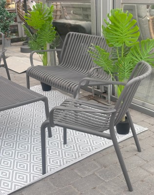 Capri loungeset 2+1+1+bord grå plast#3