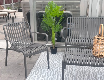 Capri loungeset 2+1+1+bord grå plast#2