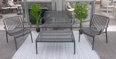 Capri loungeset 2+1+1+bord grå plast#1