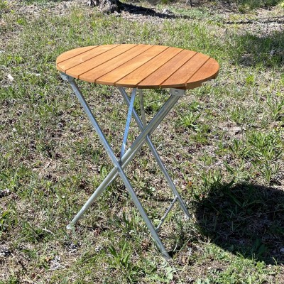 Sigtuna cafébord 60 cm teak/galvaniserat stål