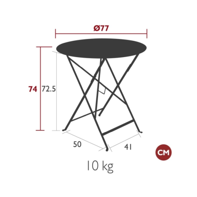 Bistro cafébord runt 77 cm clay grey#2