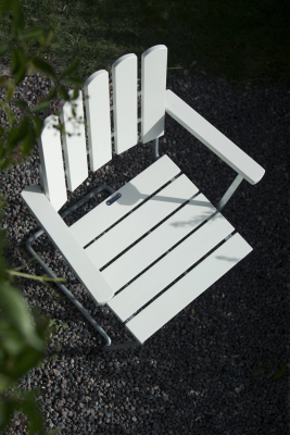 A2 fåtölj vitlackad ek/varmförzinkat stål - Grythyttan#2