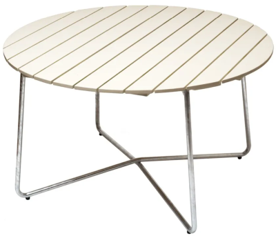 Bord 9A 120 vitlackad ek/varmförzinkat stål - Grythyttan