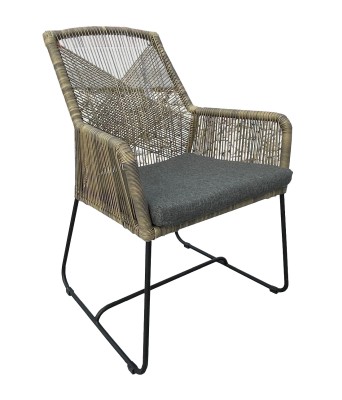 Denpasar karmstol natur/svart med dyna