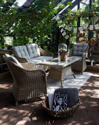 Cannes utegrupp 2+1+1+bord seagrass/lin