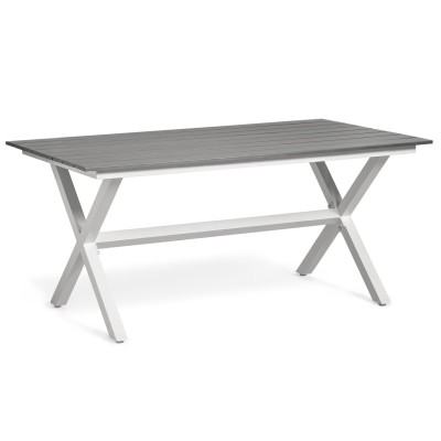 Milano bord X-ben 160x90 cm vit/grå polywood