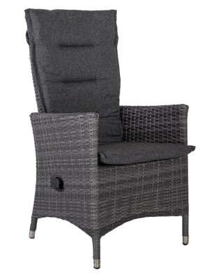 Georgia reclinerfåtölj konstrotting antracit/mörkgrå dyna