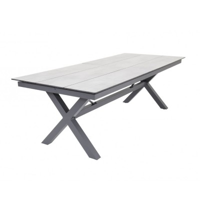 Bord X-leg 240/315x100 cm HPL dark grey/alu antracit