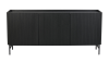 Halifax sideboard 160 svart ek/svart metall