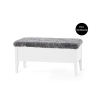 Klinte bänk 90 cm vitlack med äkta fårskinn